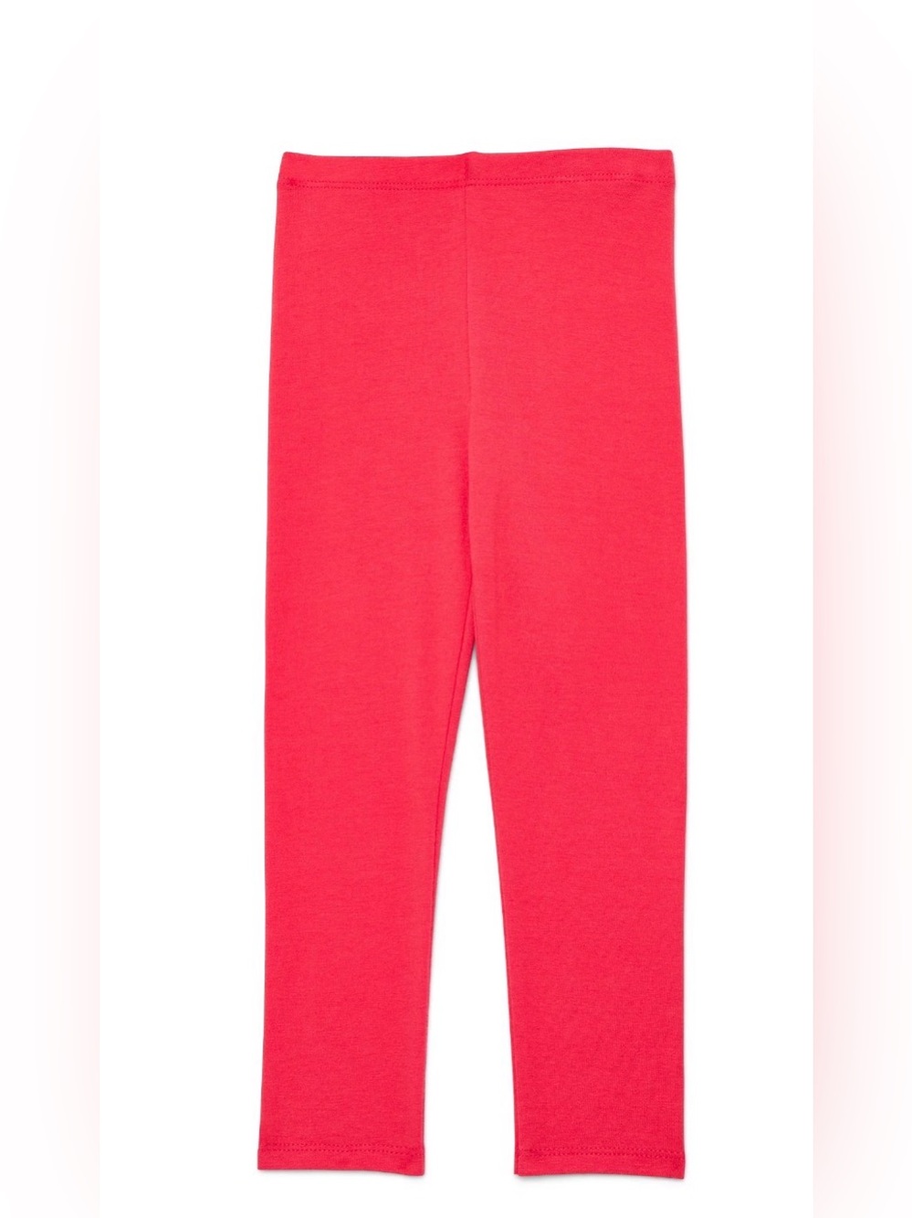 Kids Red Cotton Stretch Leggings